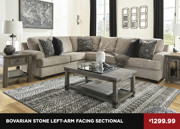 Bovarian Stone Left-Arm Facing Sectional
