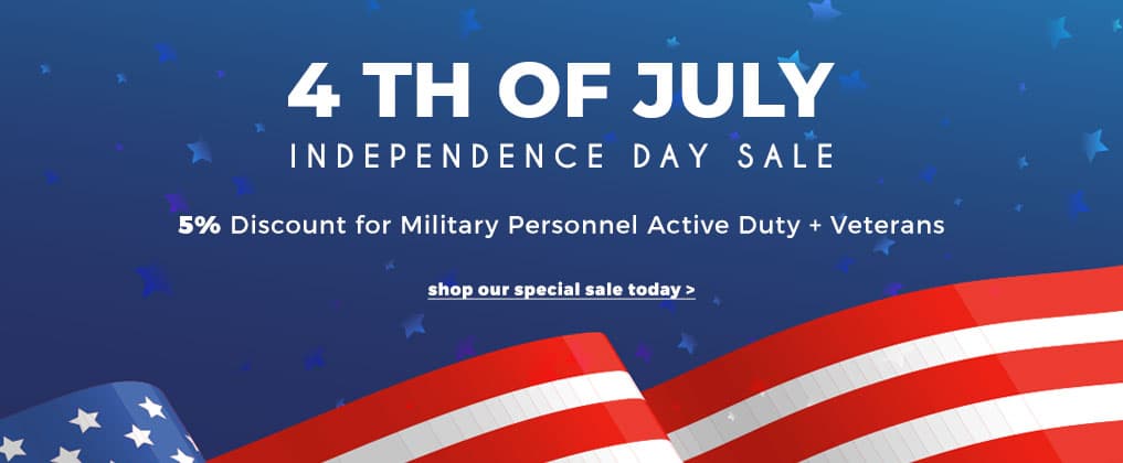 4th of July Independence Day Sale - 5 percent Discount for Military Personnel  Active Duty + Veterans