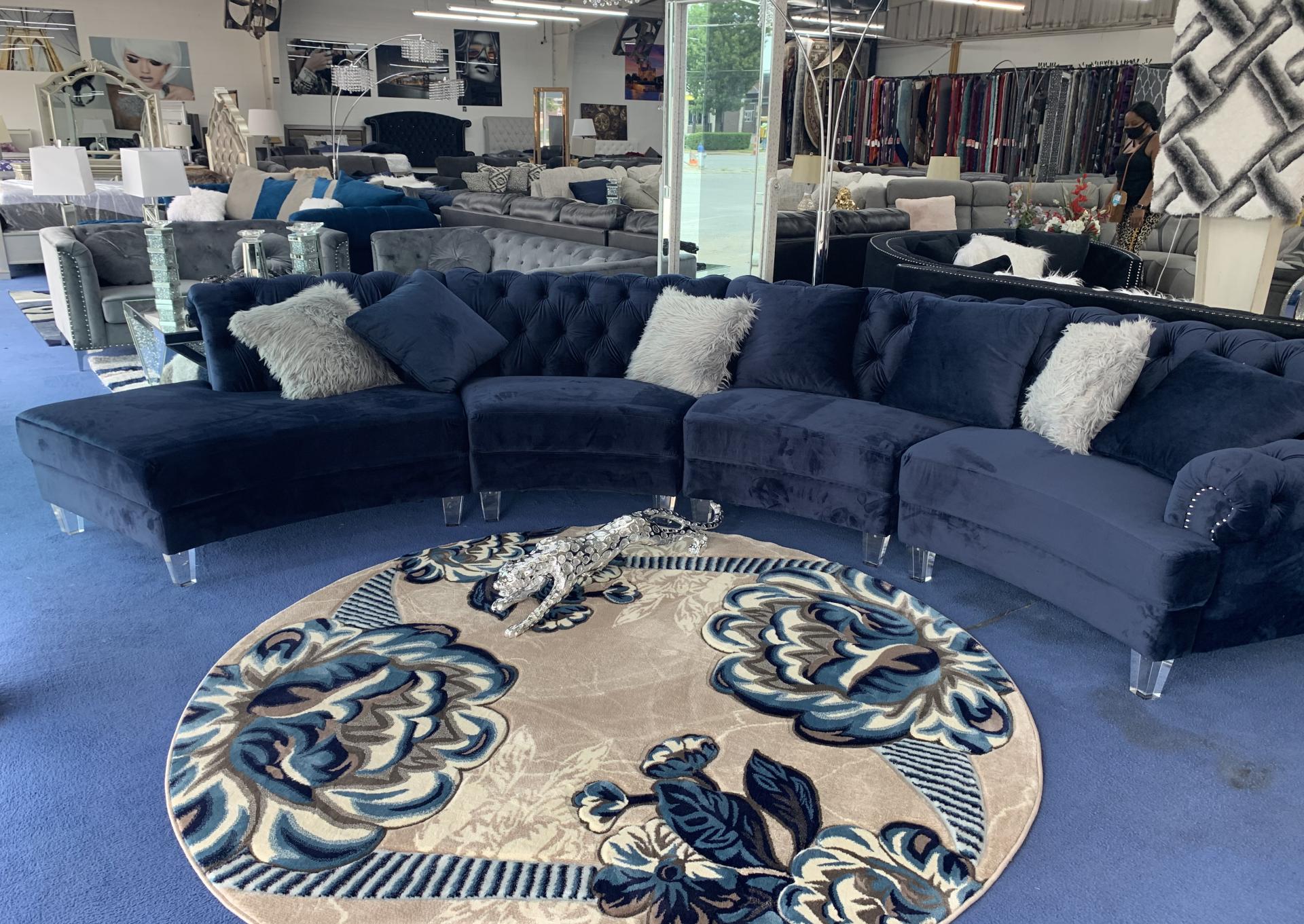 Blue Sectional,Instore