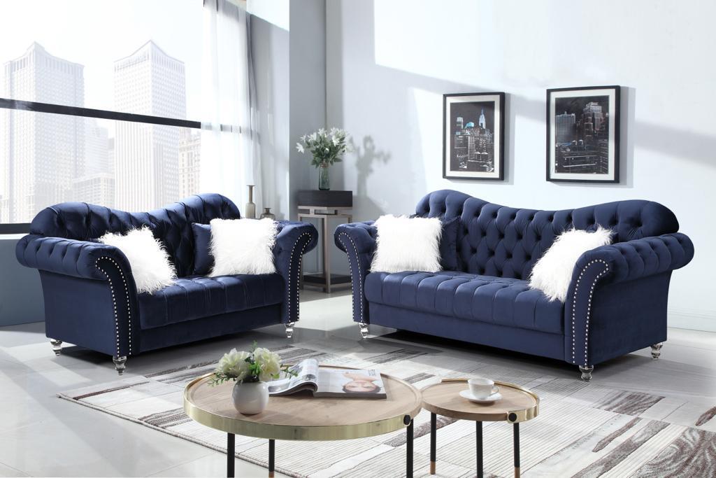 Blue Sofa & Loveseat,Instore