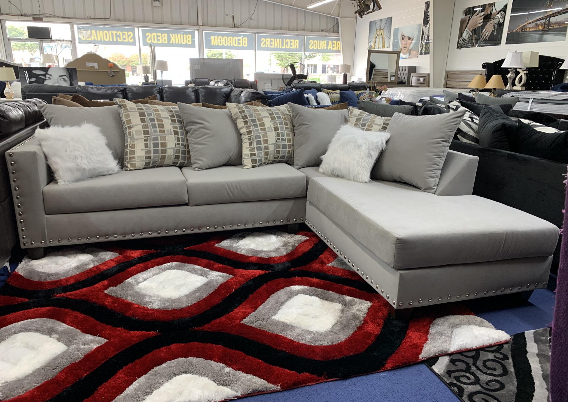 Grey Chaise Sectional,Instore