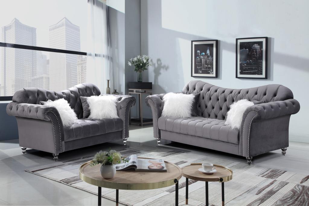 Grey Sofa & Loveseat,Instore
