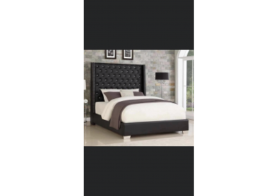 Image for Black Leather Bed King