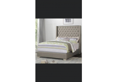Image for Gray Leather Bed King