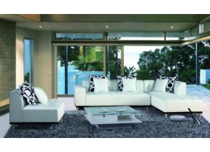 Image for Max West 3 Piece White Leather Sectional