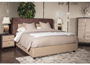 Image for 21 Cosmopolitan Taupe Eastern King Upholstered Wing Bed