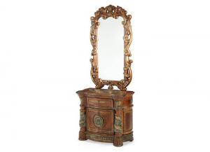 Image for Villa Valencia"Bedside Chest w/Decorative Mirror"Classic Chestnut