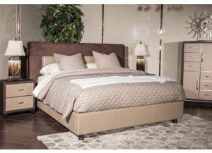 Image for 21 Cosmopolitan Taupe Cal King Upholstered Wing Bed