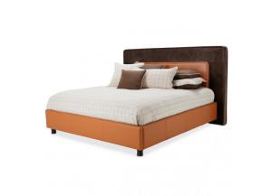 Image for 21 Cosmopolitan Orange Eastern King Upholstered Tufted Bed 3pc"Diablo Orange/Umber 