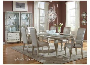 Image for Hollywood Loft"7 Piece Dining Table w/Glass Inserts"Frost/Pearl