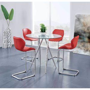 Global 5 piece dining set in red,Store Brand