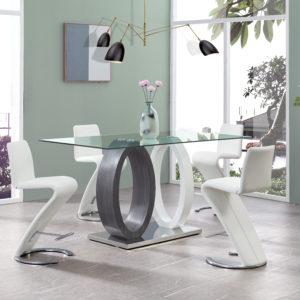 Global dining set/ table and four chairs (White or black option),Store Brand