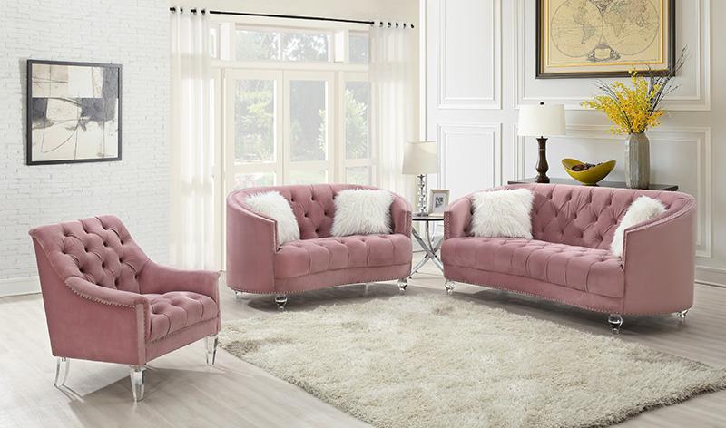 Pink/ Black Sofa set ,Store Brand