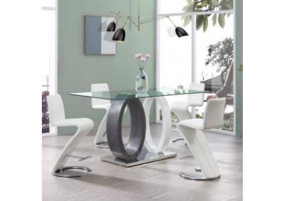 Global dining set/ table and four chairs (White or black option)