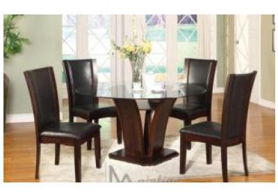 Mainline Round table and four chairs Espresso color