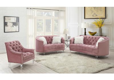 Pink/ Black Sofa set 