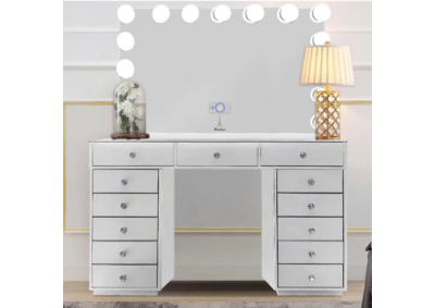 Image for White Vanity  with Large Bluetooth Mirror