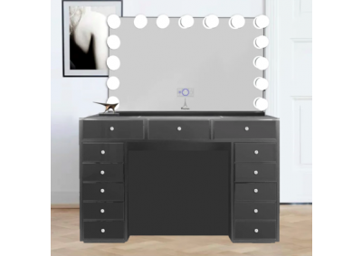Image for Black Vanity with  Large Bluetooth Mirror