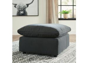 Image for Savesto Charcoal Feather-Blend Ottoman