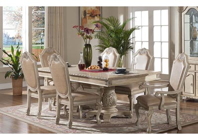 Veronica Antique White Dining Table By, Off White Dining Table And Chairs