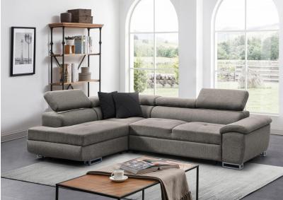 Image for Madrid 3 pc Sofabed Light Grey Sectional with Left storage Chase