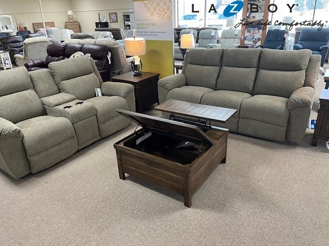 Joel Reclining Sofa and Loveseat with console,La-Z-Boy