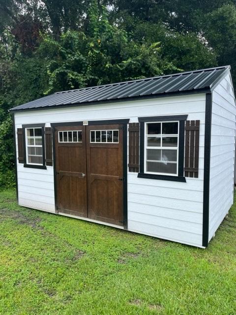 10x16 Barn White Utility Storage Shed,Old Hickory Buildings