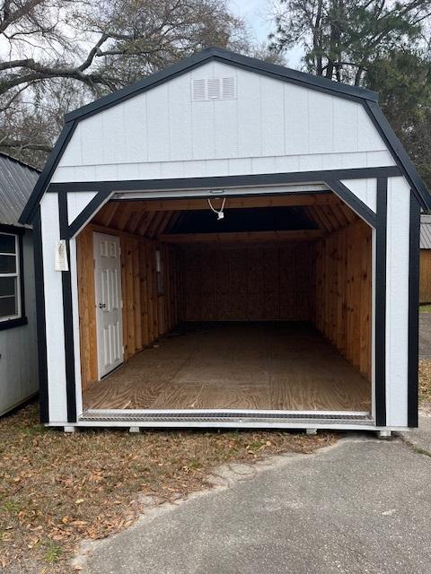 12x24 Barn White Lofted Garage,Old Hickory Buildings