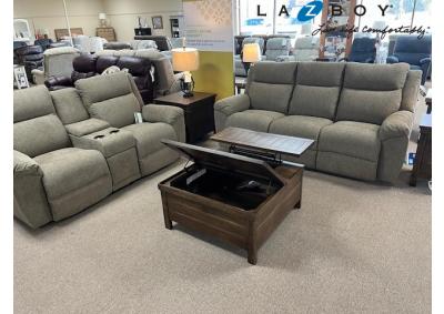 Joel Reclining Sofa and Loveseat with console