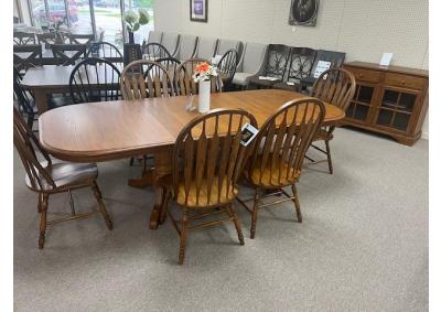 Image for Legacy Oak Table with 6 Chairs and Server