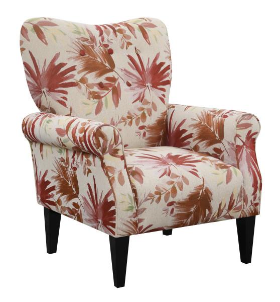 Lydia Accent Chair - Red Multi,Emerald Home Furnishings