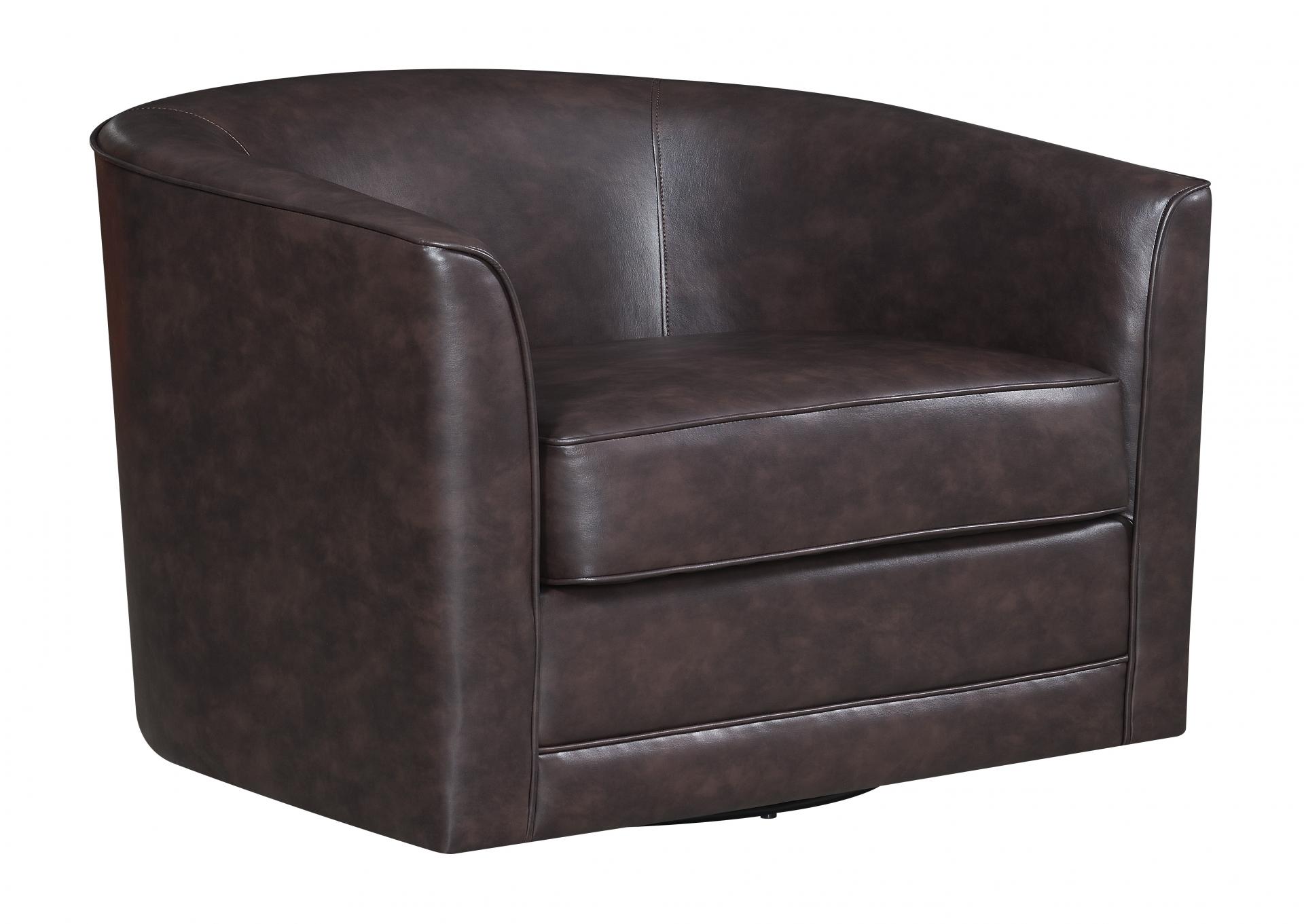 Milo Swivel Accent Chair - Dark Brown,Emerald Home Furnishings