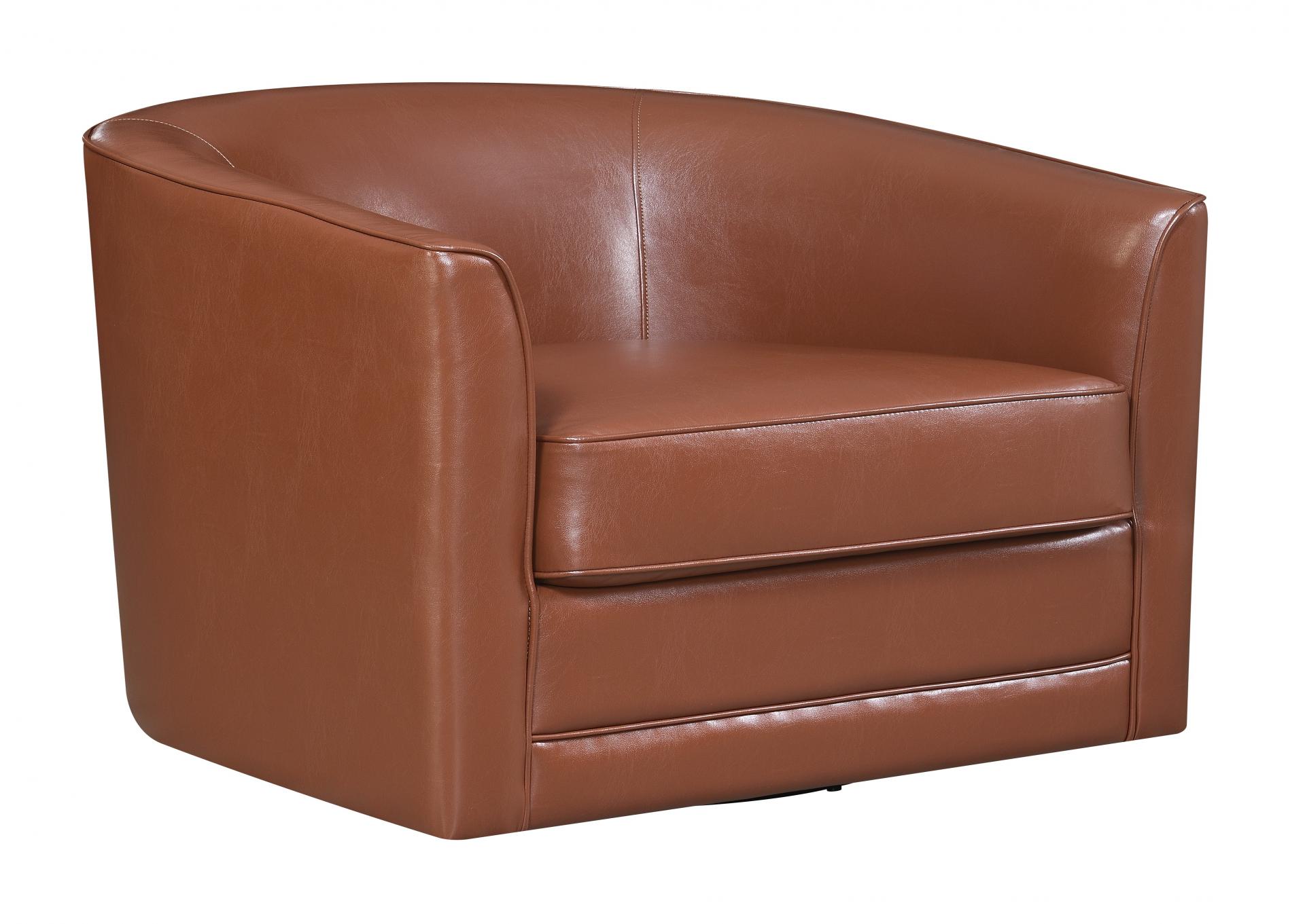 Milo Swivel Accent Chair - Light Brown,Emerald Home Furnishings