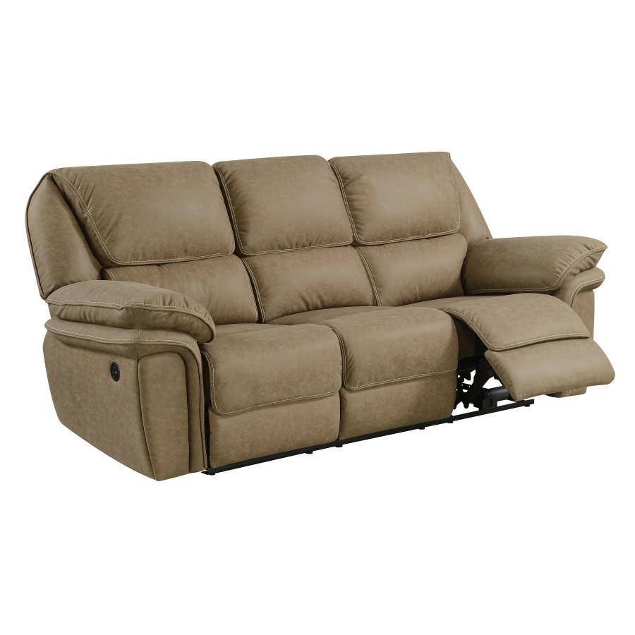 Allyn Power Reclining Sofa - Light Brown,Emerald Home Furnishings
