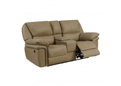 Image for Allyn Power Reclining Loveseat - Light Brown