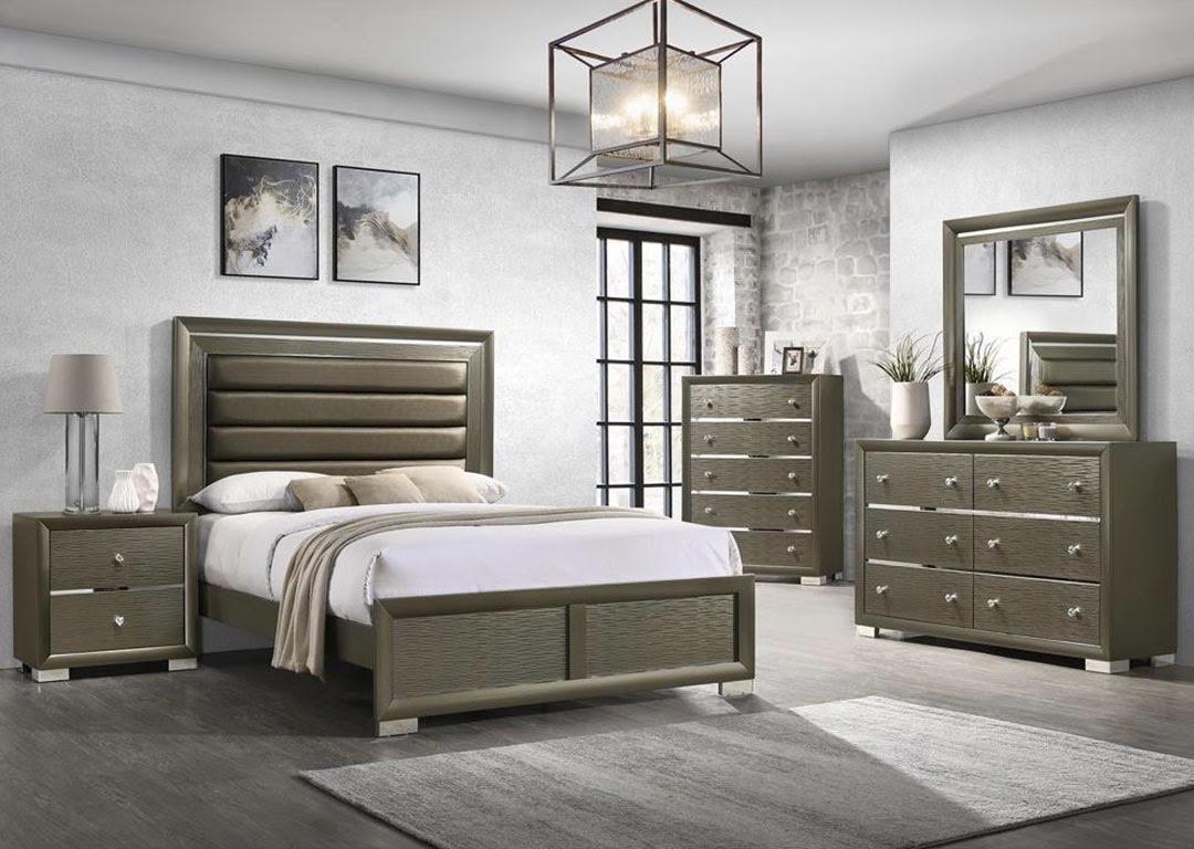 14.5 Queen Bed, Dresser, Mirror, Chest, and Nightstand,Harlem In-Store