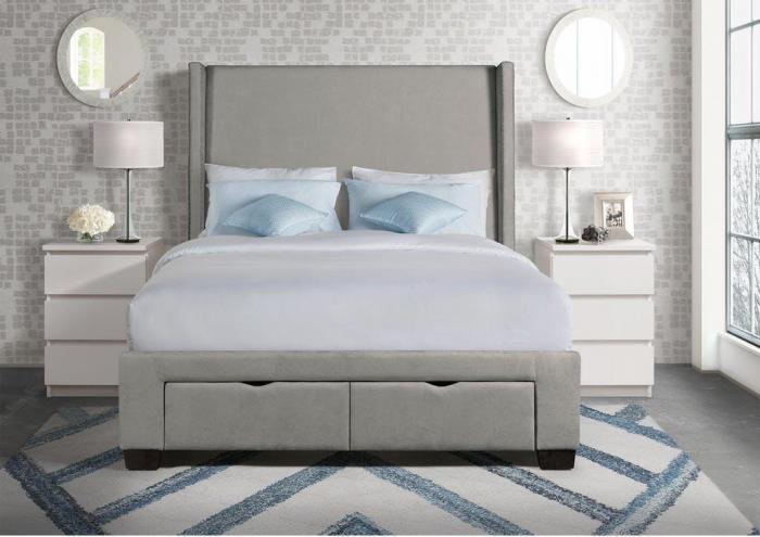 Queen Upholstered Storage Bed,Harlem In-Store
