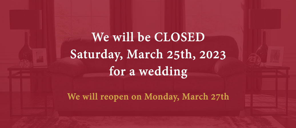 We will be closed Saturday March 25th 2023 for a wedding. We will reopen on Monday, March 27th