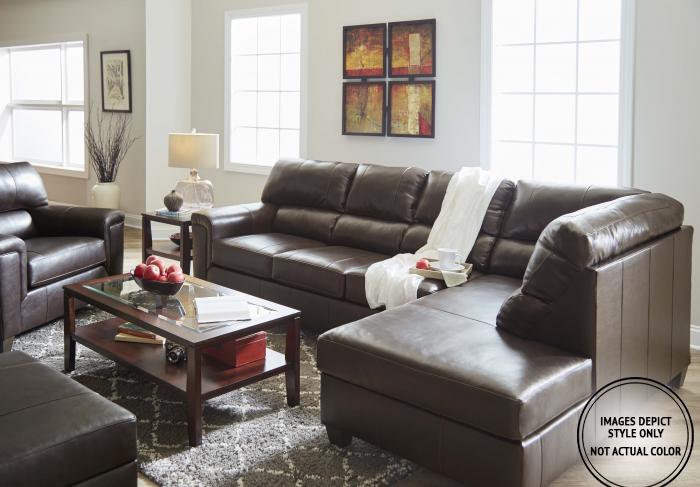 Stefano Brown 2Pc Sectional Raf Sofa,Image Depicts Style