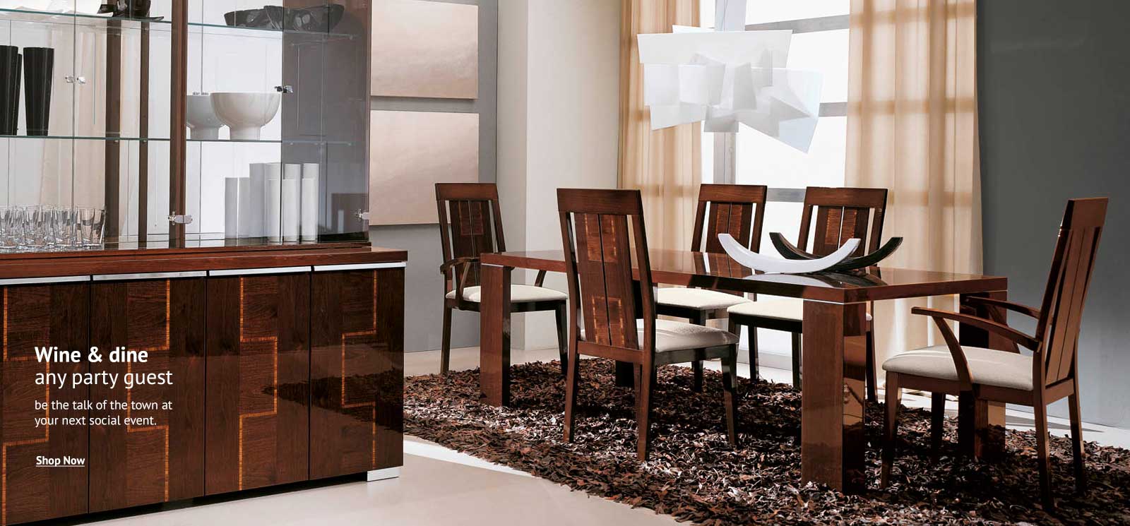 Brown wood dining room set