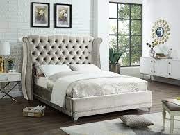 Beige Queen Upholstered Bed 7814 BEIGE,Clem's Furniture