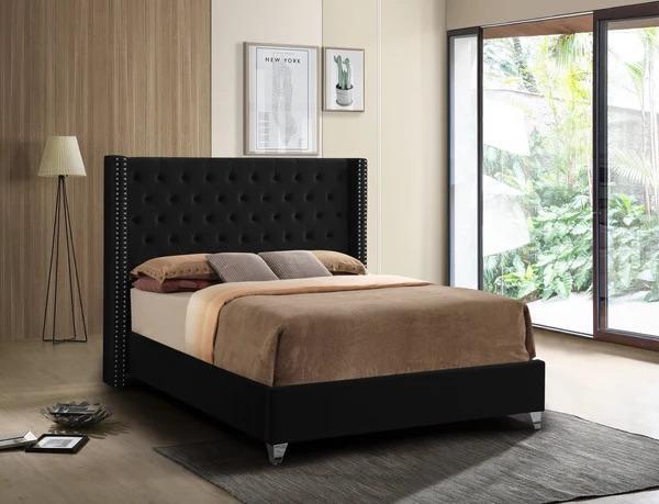 6614-BLACK  Queen Bed.  61" x 81" x 63"H,Clem's Furniture