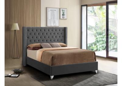 Image for Grey Upholstered Bed KING