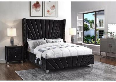 Image for Black Upholstered Bed King 5212-BK