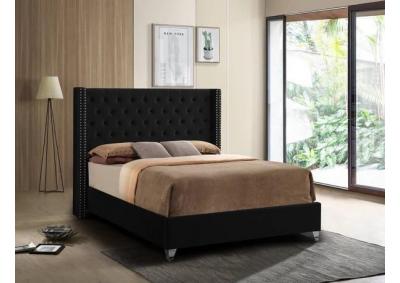 Image for 6614-BLACK  Queen Bed.  61" x 81" x 63"H