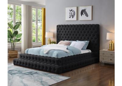 Black Upholstered Bed  5929-BK  King Bed