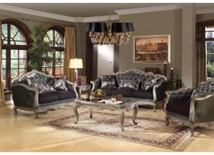 Image for Chantelle 3Pcs Antique Platinum Sofa Set with Pillows 1 Sofa, 1 Loveseat and 1 Chair