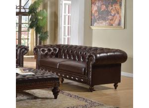 Image for Shantoria Dark Brown Bonded Leather Wood Sofa