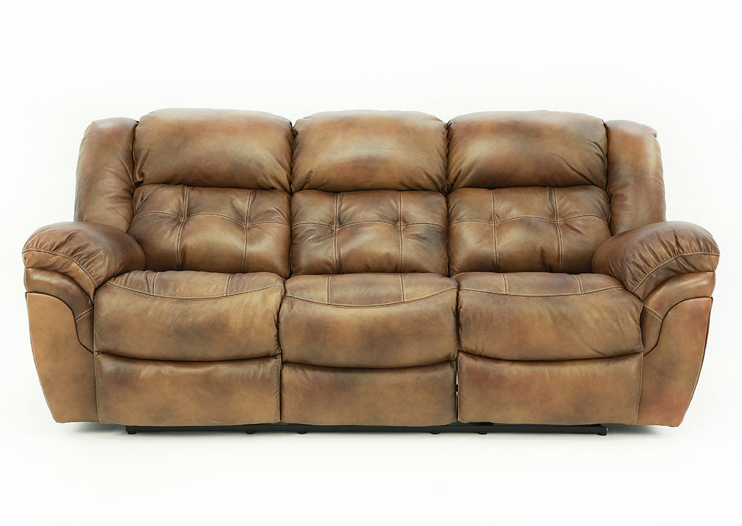 HUDSON SADDLE RECLINING LEATHER SOFA,HOME STRETCH