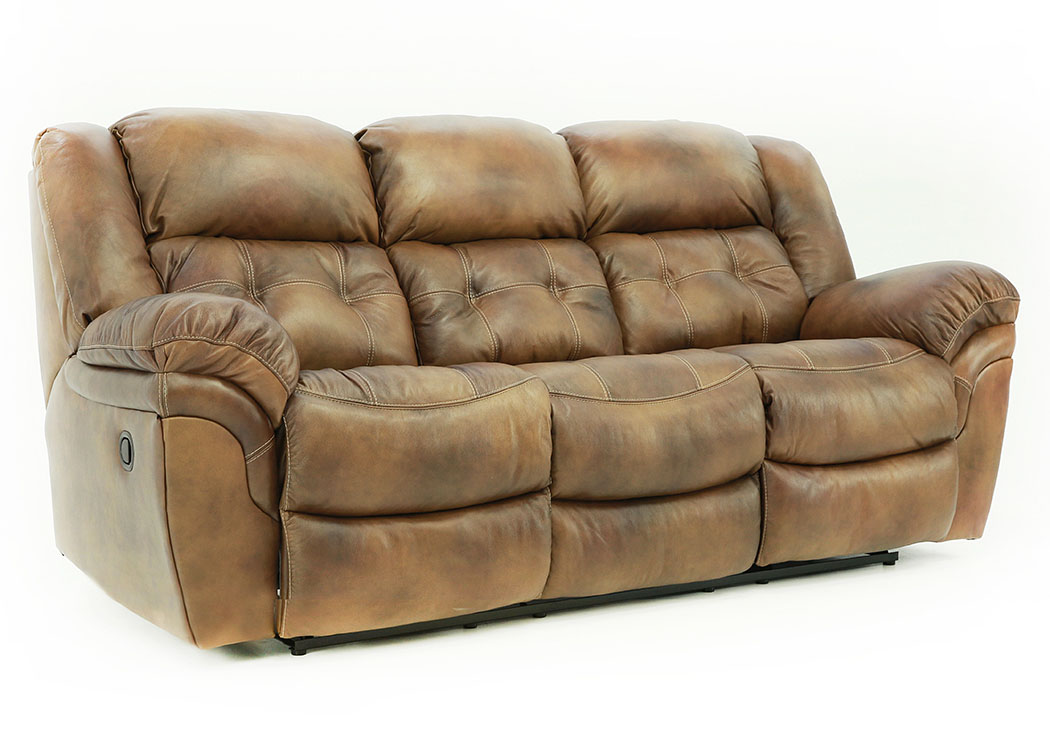 HUDSON SADDLE RECLINING LEATHER SOFA,HOME STRETCH